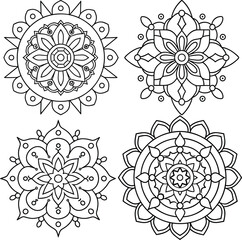 Sand Mandala vector design, Coloring Page  