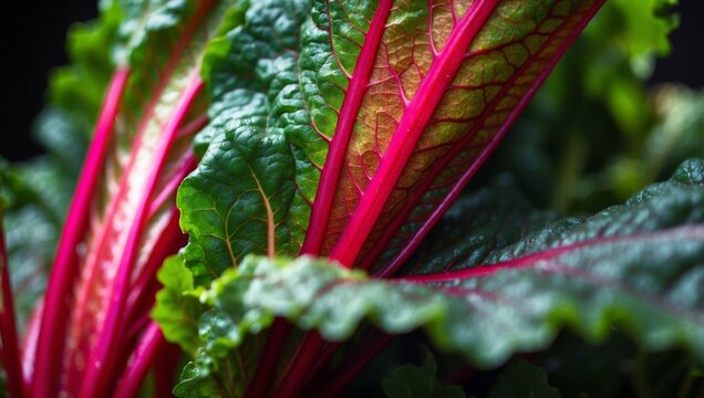 Vibrant Swiss Chard A Double Exposure of Garden Harvest and Fresh Nutrition.