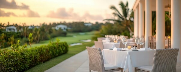 Fine dining restaurant at a golf resort, resort retreat, gourmet golfing holiday