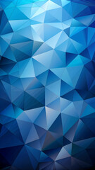 Obraz premium Blue Geometric Low Poly Background, Modern Abstract Design with Copy Space