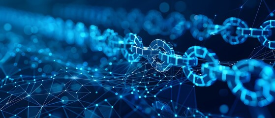 Obraz premium Blockchain Network Connecting Global Businesses Symbolizing Decentralized Economy