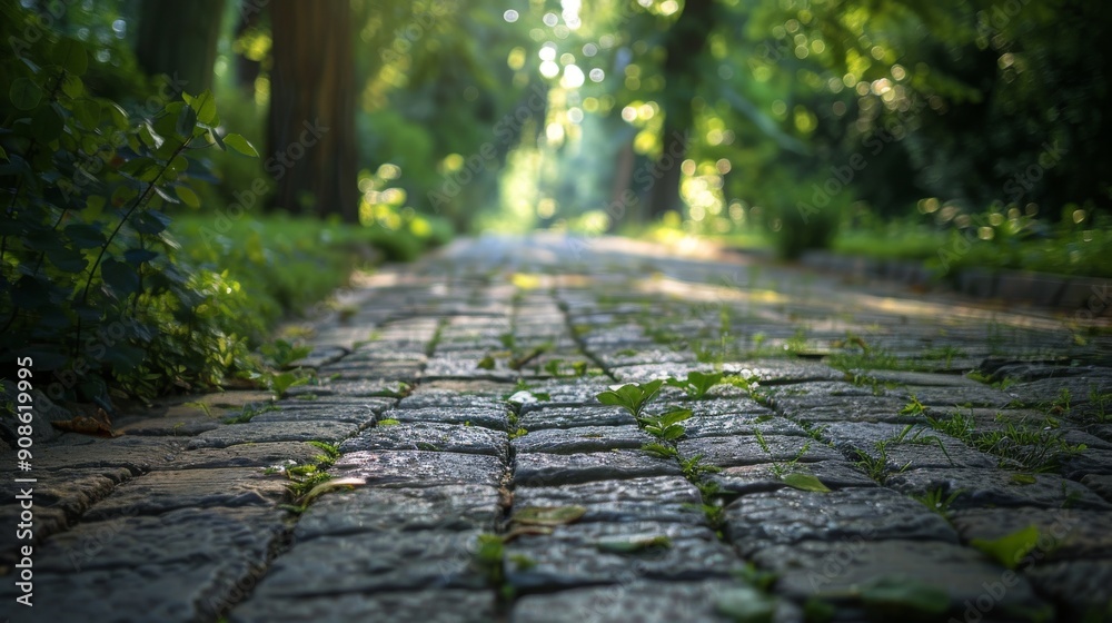 Poster stone path in the park