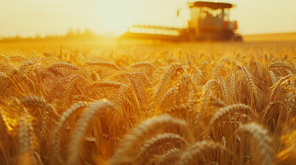 Photography of a farmer harvesting ripe crops in a golden field, with UHD detail capturing the lush vegetation and the farmer’s skilled work 
