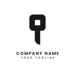 Minimalist flat key logo design for company design. Vector