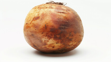 A whole rutabaga isolated on white