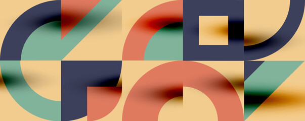 Neo memphis geometric pattern with circles, squares. Pop art abstract background for covers, banners, flyers and posters and other templates