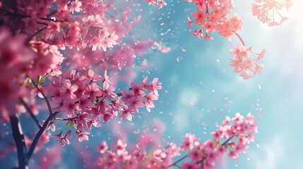 Hello, springtime beauty! Marvel at the intricate patterns of cherry blossoms against the backdrop of a clear, azure sky
