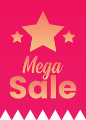 Mega Sale E-commerce Marketing Discount Offer Tags Design Vector Illustration