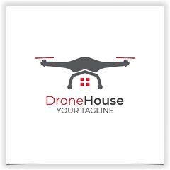 drone house logo design template