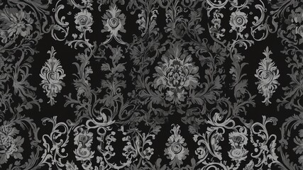 Fototapeta premium abstract victorian wallpaper with shades of grey for b background