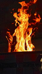 Obraz premium The flames leapt up into the sky