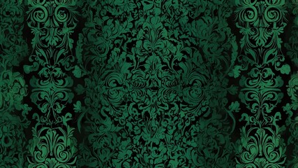 abstract victorian wallpaper with shades of green for background
