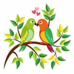 Small parrot lovebirds vector illustration 