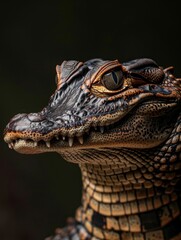 Obraz premium Close-up Portrait of a Caiman in Natural Habitat