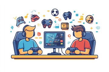 people playing video games