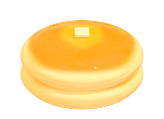 Butter Cake 3D on PNG transparent background.