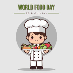 World Food Day Background. World Food Day Vector Clipart Illustration.