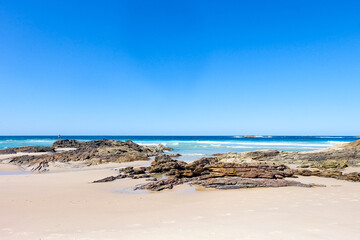 A beautiful sunny blue sky summer day at North Stradbroke island, Cleveland, Brisbane, Queensland, Australia