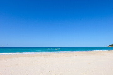 A beautiful sunny blue sky summer day at North Stradbroke island, Cleveland, Brisbane, Queensland, Australia