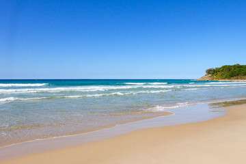 A beautiful sunny blue sky summer day at North Stradbroke island, Cleveland, Brisbane, Queensland, Australia
