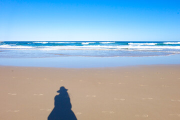 A beautiful sunny blue sky summer day at North Stradbroke island, Cleveland, Brisbane, Queensland, Australia