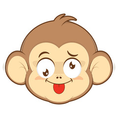 monkey playful face cartoon cute