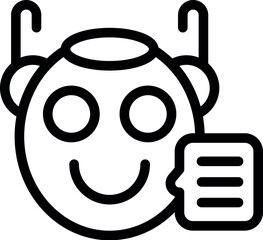 Friendly chatbot is communicating and giving information with a speech bubble