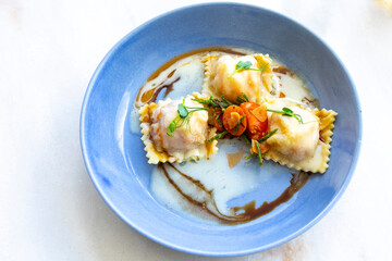 A Plate of Lobster Ravioli