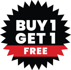 Buy 1 Get 1 Free E-commerce Discount Offer Tags Design Vector Illustration