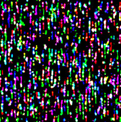 Seamless multicolored dots on black background. Illustration.