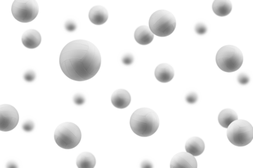 Falling Volleyball ball isolated on white background, selective focus