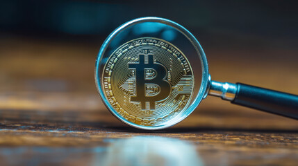 Magnifying glass over Bitcoin code