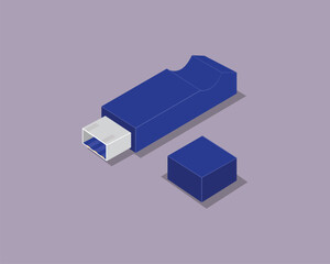 vector design of a tool for transferring data called a blue flash disk which is usually used on computers or laptops or any electronic object that has a USB