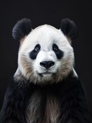 Obraz premium Striking Black and White Portrait of a Giant Panda
