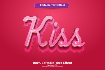 Kiss new editable text effect in modern trend style