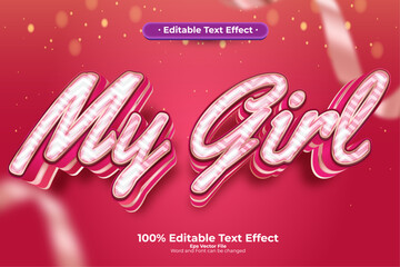 My Girl editable text effect in modern trend style