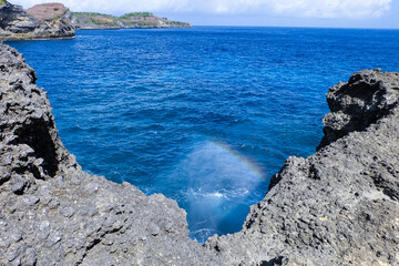 Nusa Penida island, Bali, Indonesia: Kelingking cliff, Broken beach, Atuh beach, Diamond beach,...