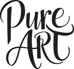 Pure Art typography, silhouette vector art illustration