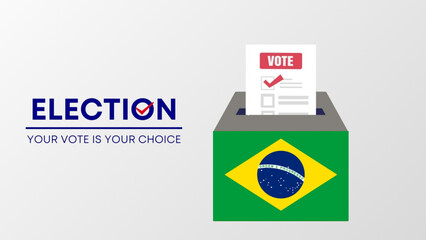  BRAZIL election 2024 concept, democracy, flag. Vector icon illustration