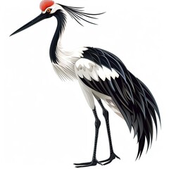 Obraz premium Crane Y2K Fashion animal fashion cartoon isolated whitebackground 16:9