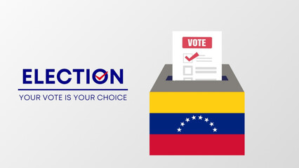  Venezuela general election 2024 concept, democracy, flag. Vector icon illustration