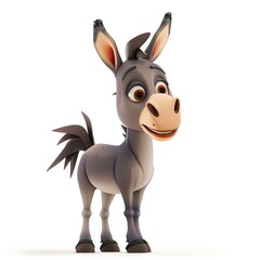 Donkey Sustainable animal fashion cartoon isolated whitebackground 16:9
