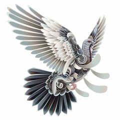 Dove Art Deco animal fashion cartoon isolated whitebackground 16:9
