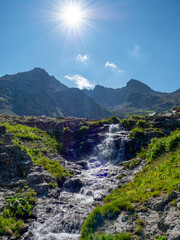 waterfall in the mountains