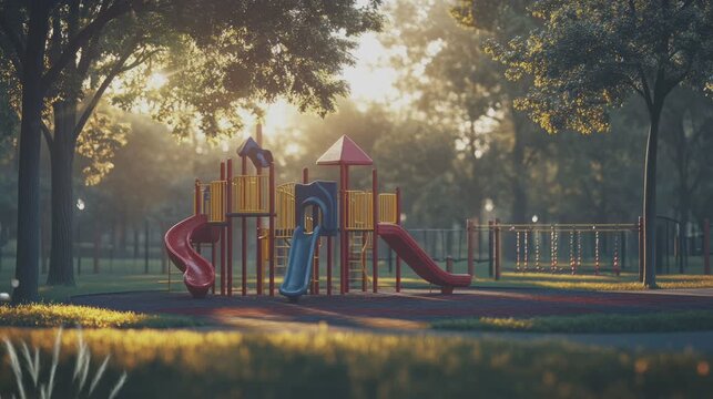 beautiful and clean playground . seamless looping time-lapse virtual video Animation Background.
