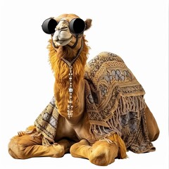 Obraz premium Dromedary Cosplay animal fashion cartoon isolated whitebackground 16:9