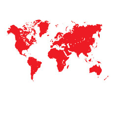 World Map  red Color Background quality files png Art & Illustration