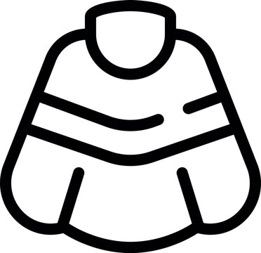 recommend clip art: Simple icon of a sleeveless poncho with a high neck for women's fashion