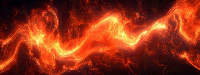 Fototapeta premium A fiery flame texture background, warm orange and yellow tones, with high contrast and blurred flames swirling in the air