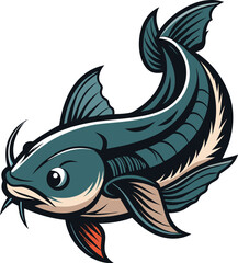 Vector Drawing of a Catfish